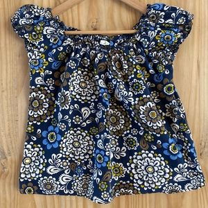 J.Crew Short Sleeve Pattern Blue Blouse